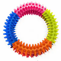 Игрушка резиновая бублик четырехцветный, d-12,7см №2