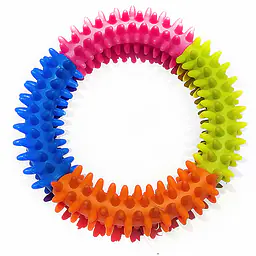 Игрушка резиновая бублик четырехцветный, d-12,7см №2