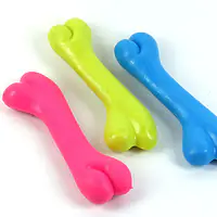 Игрушка резиновая "Кость" мал гладкая, 12см, разные цвета