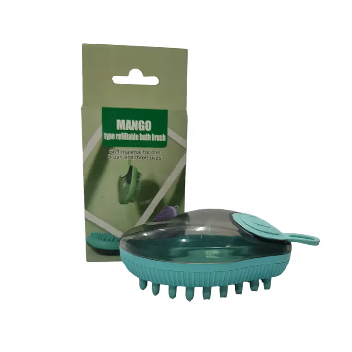 Массажная щетка, MANGO, с диспенсером для шампуня - Цвет: #87CEEB
