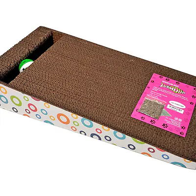 Когтеточка картонная + погремушка, 43х8х22 см основное изображение