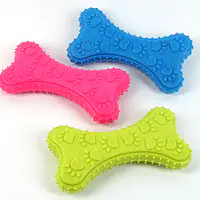 Игрушка резиновая "Кость плоская" 10 см, разные цвета - Master