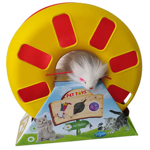 Интерактивная игрушка для кошек мышка на резинке