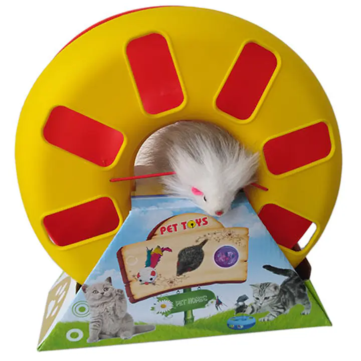 Интерактивная игрушка для кошек мышка на резинке