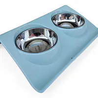 Миски металл двойные на пластиковой подставке. волна, большая - Master