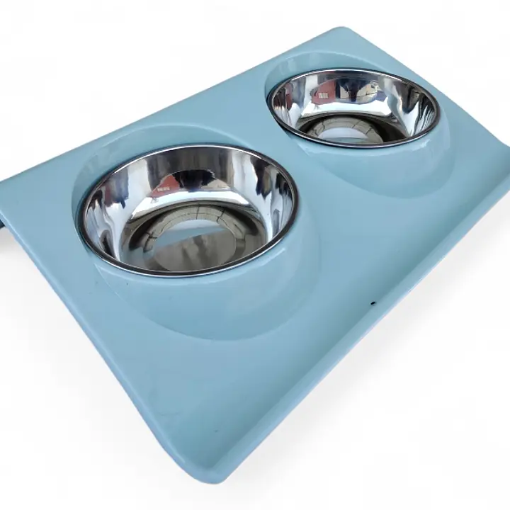 Миски металл двойные на пластиковой подставке. волна, большая - Master