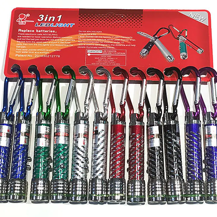 Лазерная указка с фонариком, разные цвета