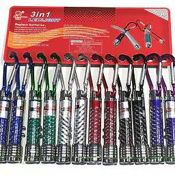 Лазерная указка с фонариком, разные цвета