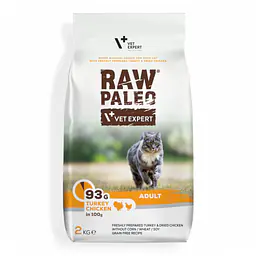 Vet Expert RAW PALEO Dry Food Adult Cat /adult-turkey-dried-chicken/ - Вес Упаковки: 2 кг