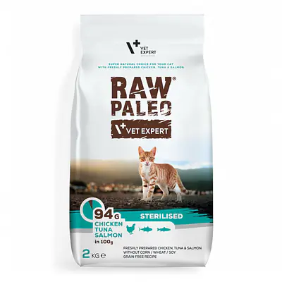 VetExpert Raw Paleo Cat Dry Food STERILISED - Tuna Somon Chicken основное изображение