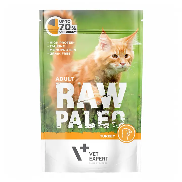 Vet Expert RAW PALEO Adult Cat Turkey - Вес Упаковки: 100 г, Вес Упаковки: 100 г