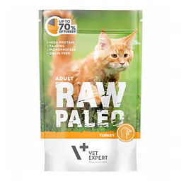 Vet Expert RAW PALEO Adult Cat Turkey - Вес Упаковки: 100 г, Вес Упаковки: 100 г
