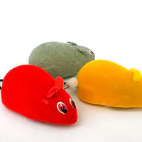 Мышь заводная на колесиках, малая L=7,5 cm