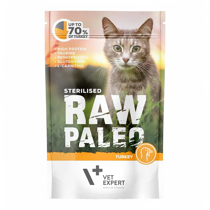 Vet Expert RAW PALEO Sterilised Cat Turkey - Вес Упаковки: 100 г