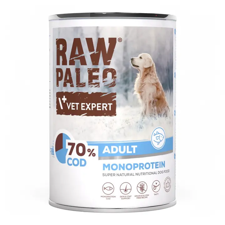Vet Expert RAW PALEO Adult Dog Cod Adult - Вес Упаковки: 400 г