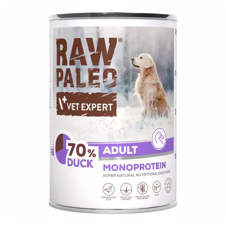 Vet Expert RAW PALEO Adult Dog Duck Adult - Вес Упаковки: 400 г, Вес Упаковки: 400 г