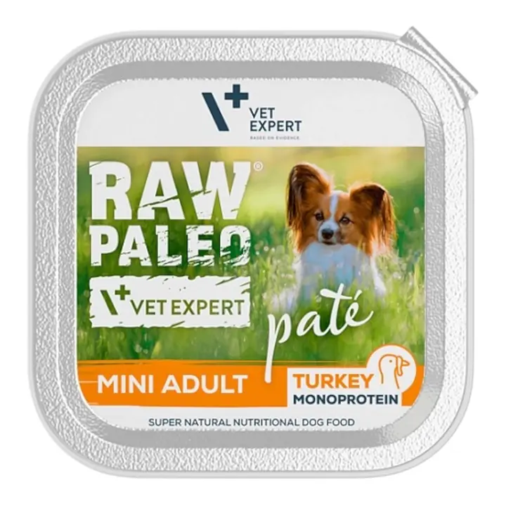 Vet Expert RAW PALEO PATÉ MINI ADULT TURKEY - Вес Упаковки: 150 г, Вес Упаковки: 150 г