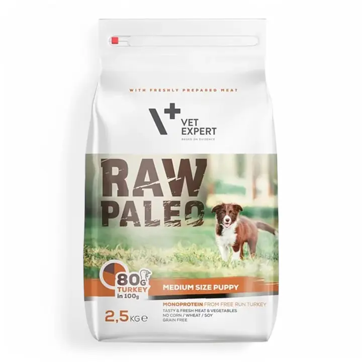 Vet Expert RAW PALEO puppy medium turkey - Вес Упаковки: 2,5 кг