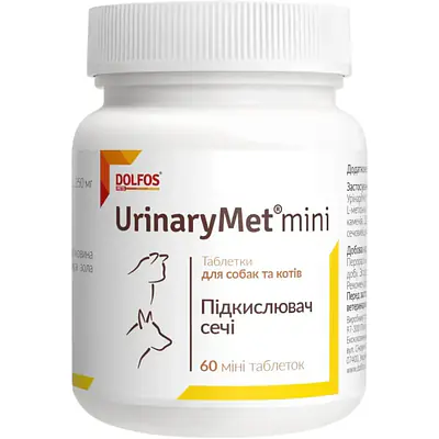 DOLFOS UrinaryVet mini, для ухода за мочевыводящими путями, 60 таблеток основное изображение