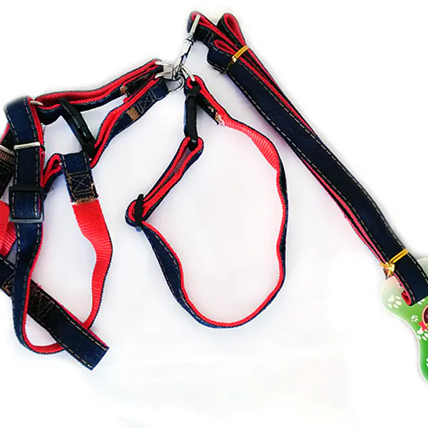 Поводок + Шлейка + Ошейник Джинса