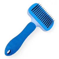 Пуходерка, 10х18 см, с прорезиненой ручкой, с кнопкой, прямоуг