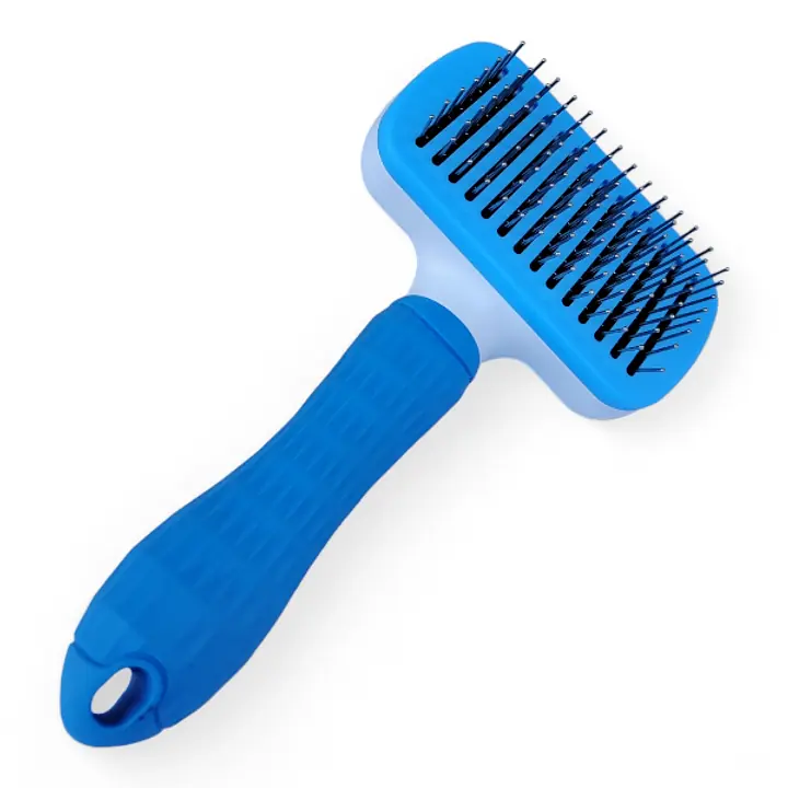 Пуходерка, 10х18 см, с прорезиненой ручкой, с кнопкой, прямоуг