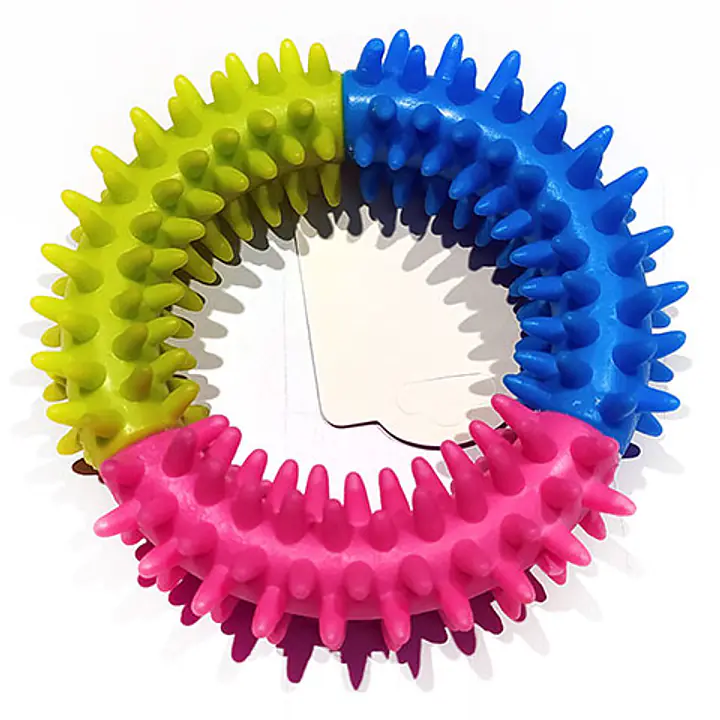 Игрушка резиновая "Бублик" трёхцветный 9х8 см - Master