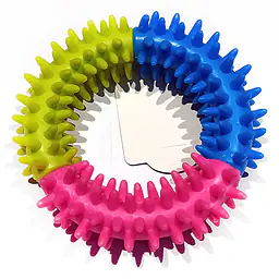 Игрушка резиновая "Бублик" трёхцветный 9х8 см - Master