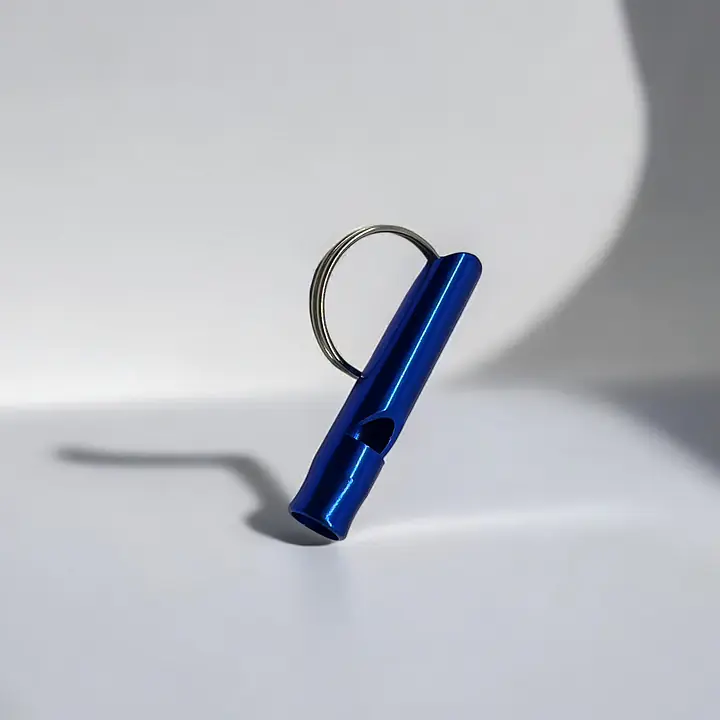 Брелок - Свисток алюминиевый, 5 см, разные цвета - Цвет: #0000FF