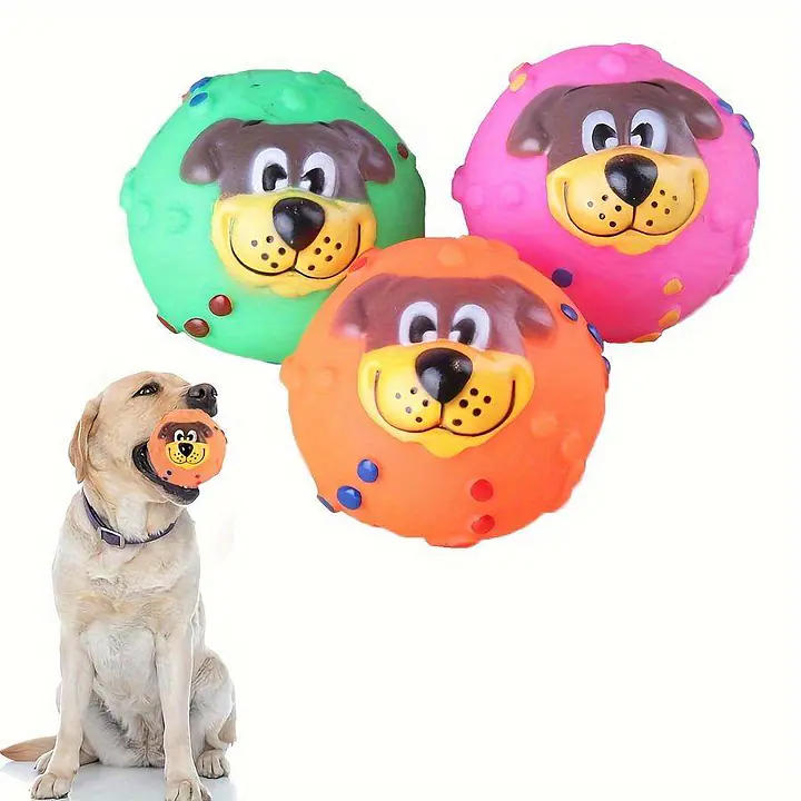  Мячик "Cобачка" с пищалкой 7см