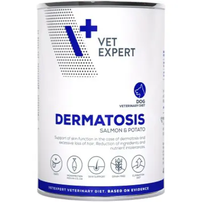 Vet Expert Dermatosis Dog, с лососем, картофелем, льняным маслом и маслом борщевика основное изображение