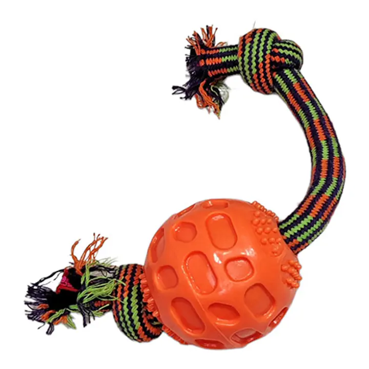 Игрушка веревочная с мячом, 32 см, разные цвета