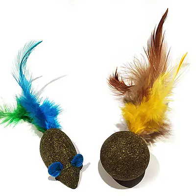 Игрушка для кошек из кошачей мяты и перьев основное изображение