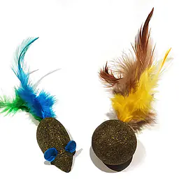 Игрушка для кошек из кошачей мяты и перьев