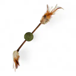 Игрушка для кошек, палочка с мятой и перьями