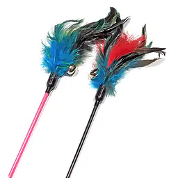 Игрушка для кошек, прут с перьями, 60 см