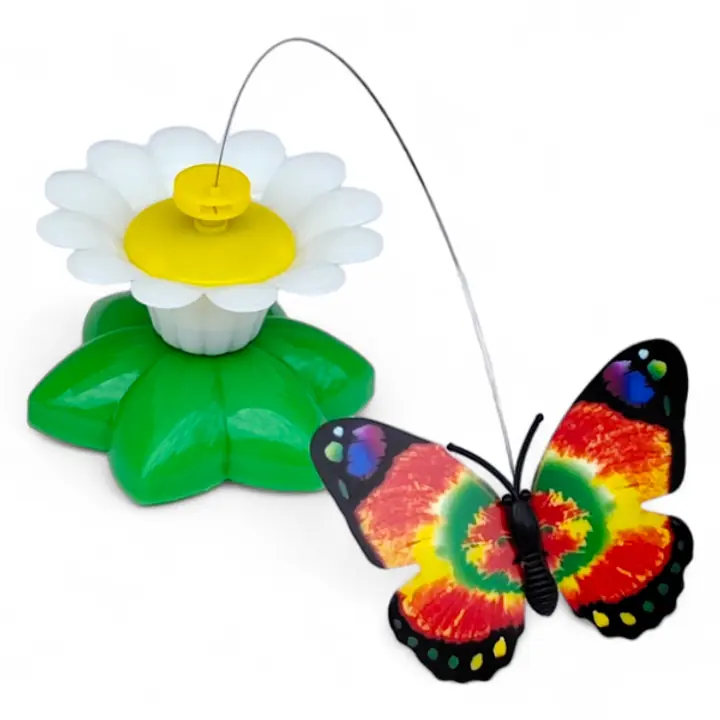 Игрушка для кошек, ромашка с бабочкой