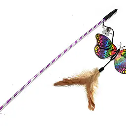 Игрушка для кошек, удочка-дразнилка, 42см