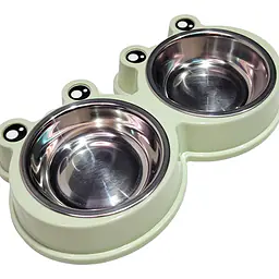 Миски металл, на пластиковой подставке, 28*15,5*4см - Master